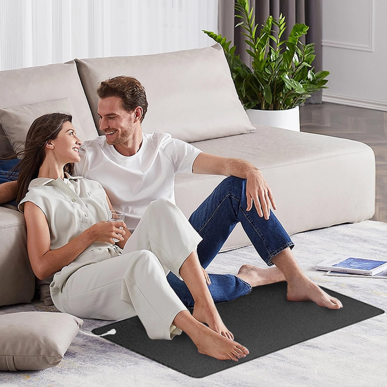 XINHUSU Grounding Mat 11.8"x23.6" Grounding Pad with 15ft Grounding Cord Grounding Mat